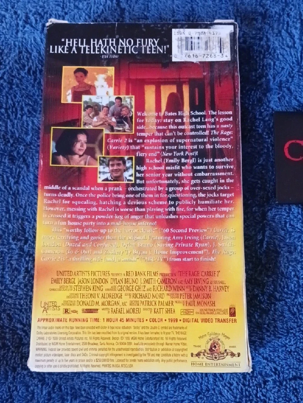 Carrie 2 The Rage VHS Movie - Black/Red